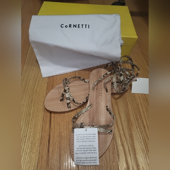 NEW CORNETTI VULCANELLO SNAKE PRINT LEATHER SANDAL SIZE 37 - Picture 4 of 6